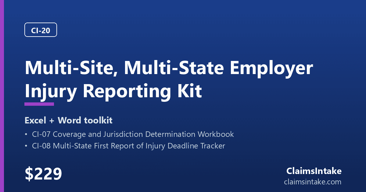 Multi-Site, Multi-State Employer Injury Reporting Kit preview