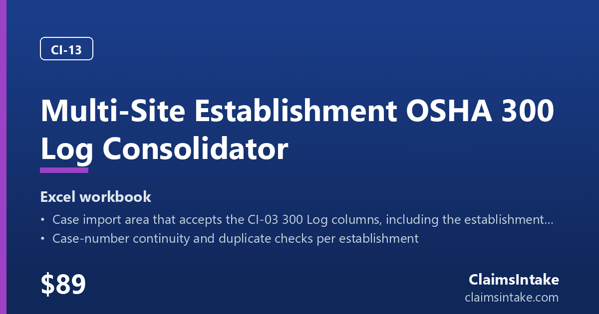 Multi-Site Establishment OSHA 300 Log Consolidator preview