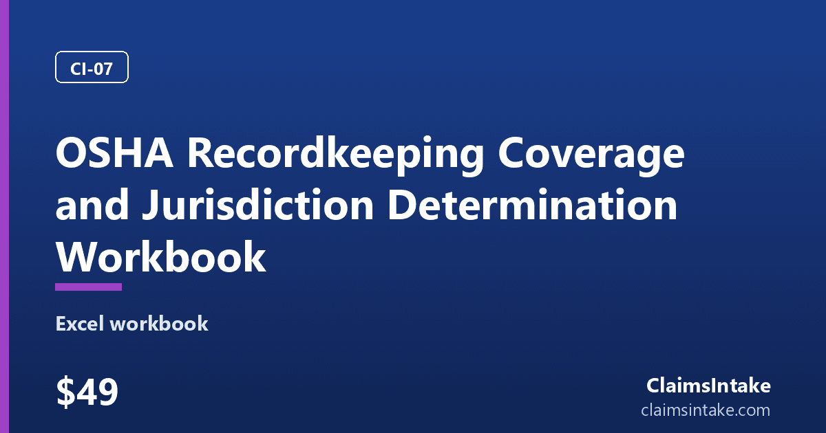 OSHA Recordkeeping Coverage and Jurisdiction Determination Workbook preview