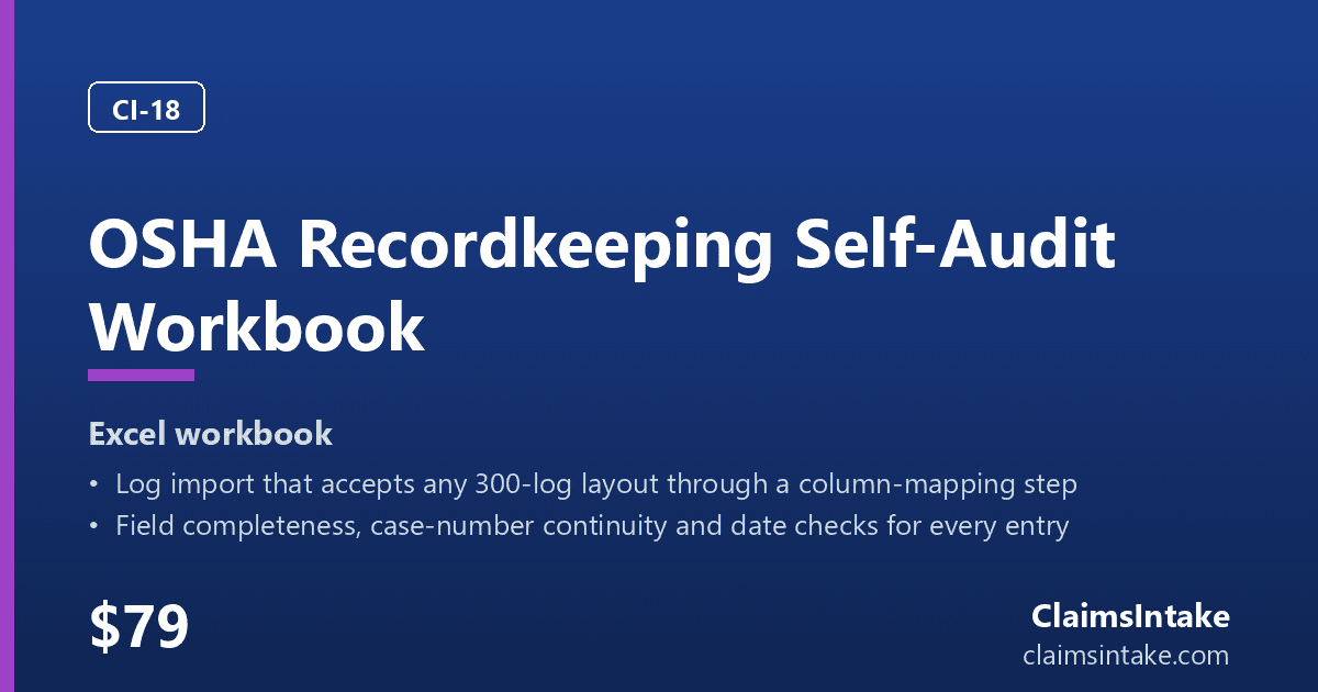OSHA Recordkeeping Self-Audit Workbook preview