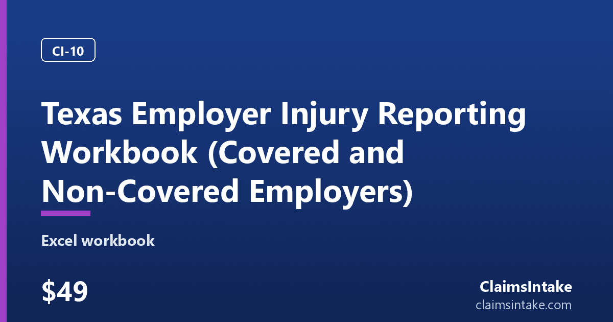Texas Employer Injury Reporting Workbook (Covered and Non-Covered Employers) preview